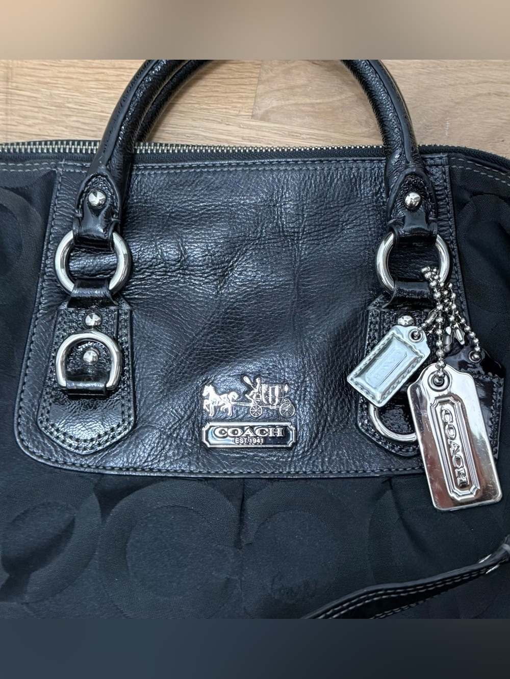 Coach Madison Op Art Sabrina Satchel & Convertible Shoulder Strap - Picture 5 of 15